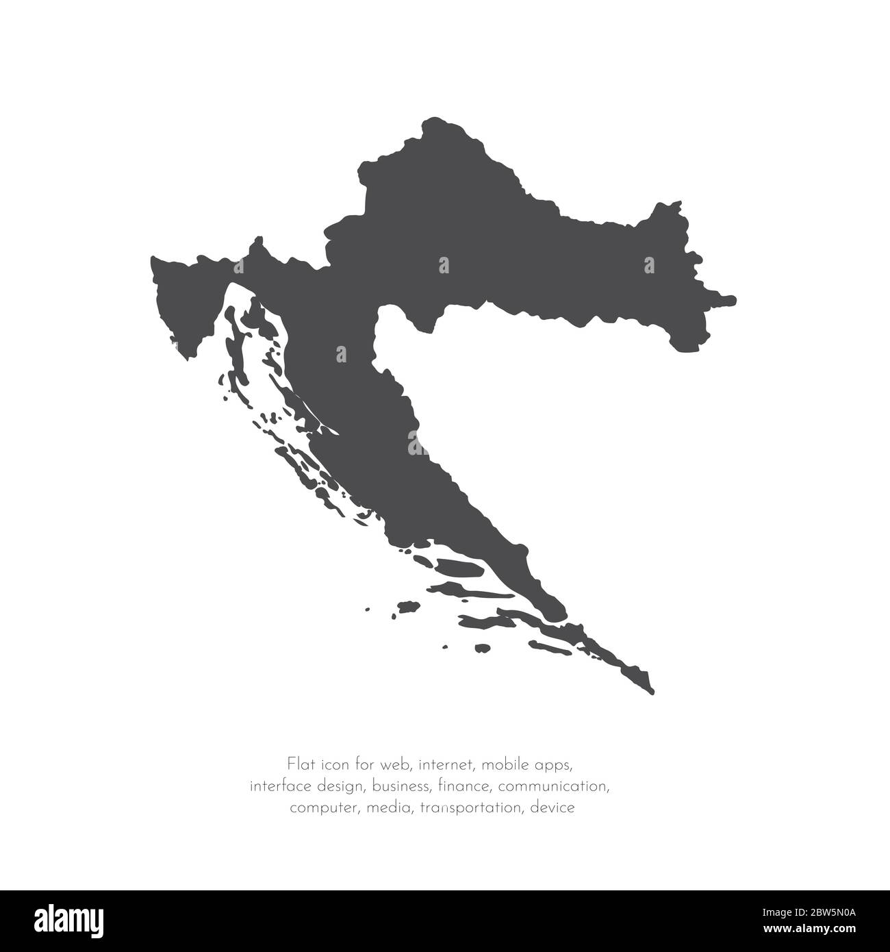 Mappa vettoriale Croazia. Illustrazione vettoriale isolata. Nero su sfondo bianco. Illustrazione EPS 10. Illustrazione Vettoriale