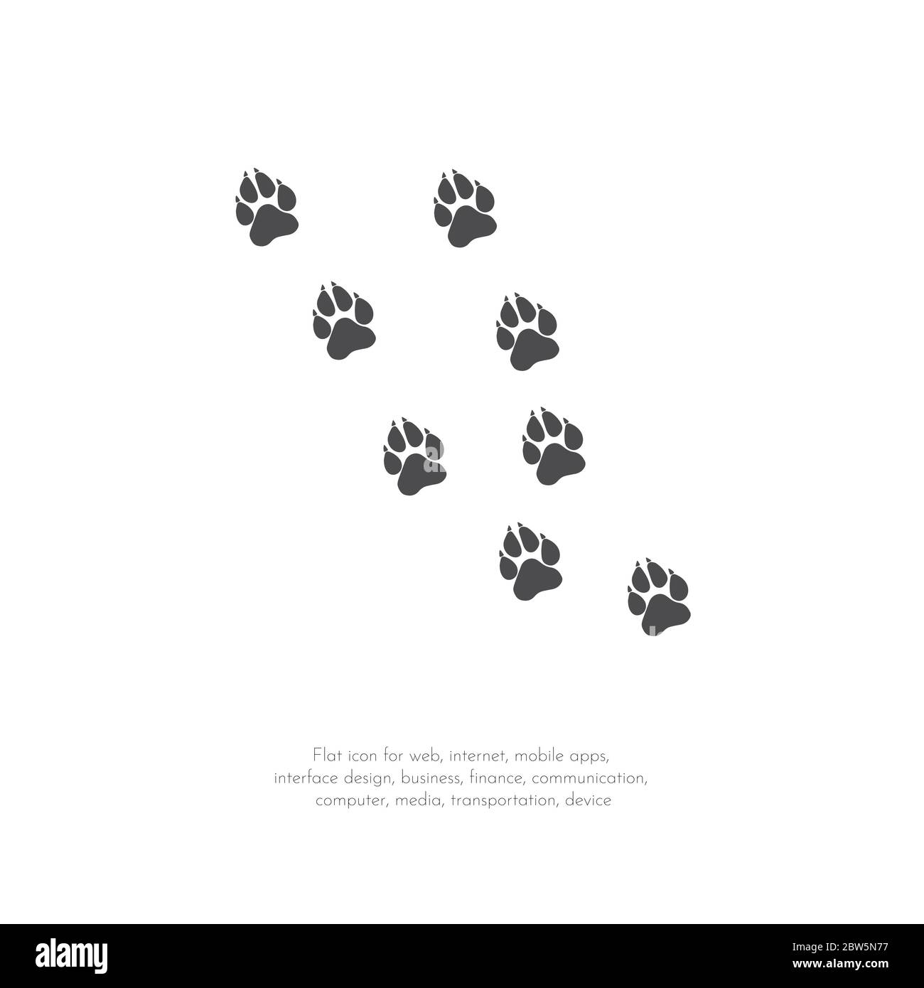 Paw Stampa. Logo. Illustrazione Vettoriale. Illustrazione vettoriale isolata. Nero su sfondo bianco. Illustrazione EPS. Illustrazione Vettoriale