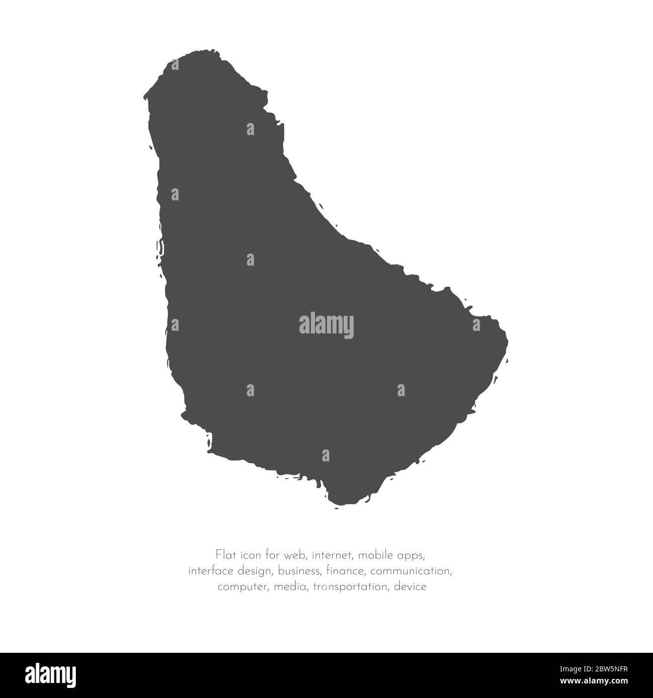 Mappa vettoriale Barbados. Illustrazione vettoriale isolata. Nero su sfondo bianco. Illustrazione EPS 10. Illustrazione Vettoriale