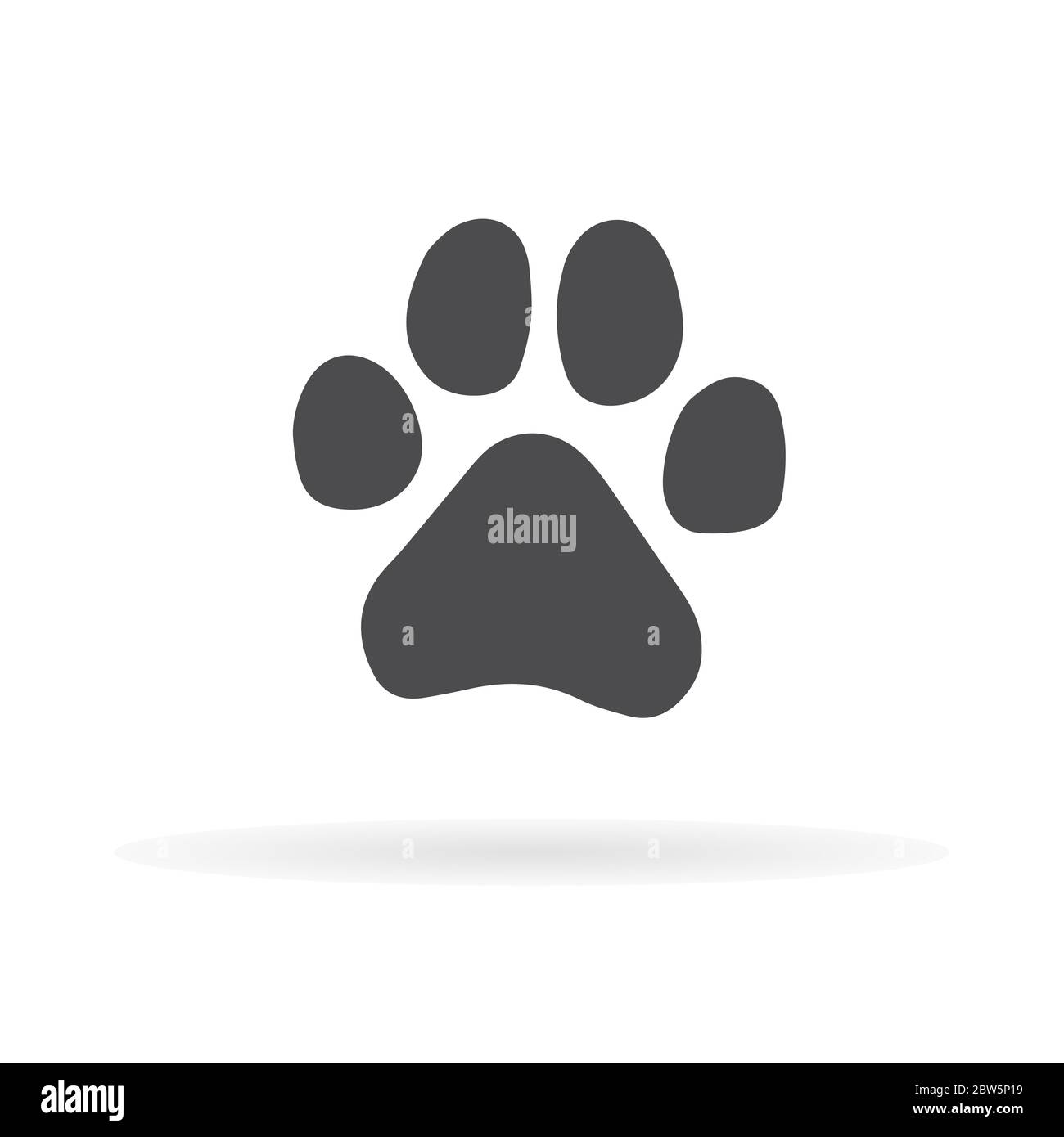 Paw Stampa. Logo. Illustrazione Vettoriale. Illustrazione vettoriale isolata. Nero su sfondo bianco. Illustrazione EPS. Illustrazione Vettoriale