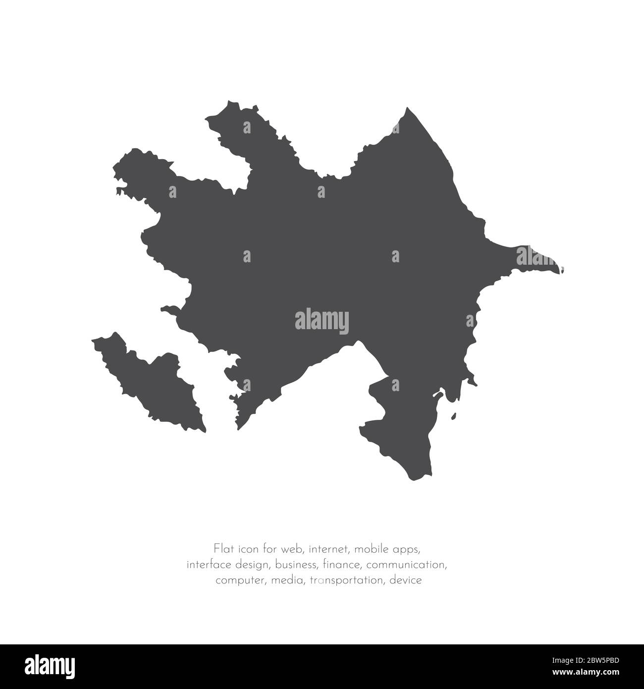 Mappa vettoriale Azerbaigian. Illustrazione vettoriale isolata. Nero su sfondo bianco. Illustrazione EPS 10. Illustrazione Vettoriale