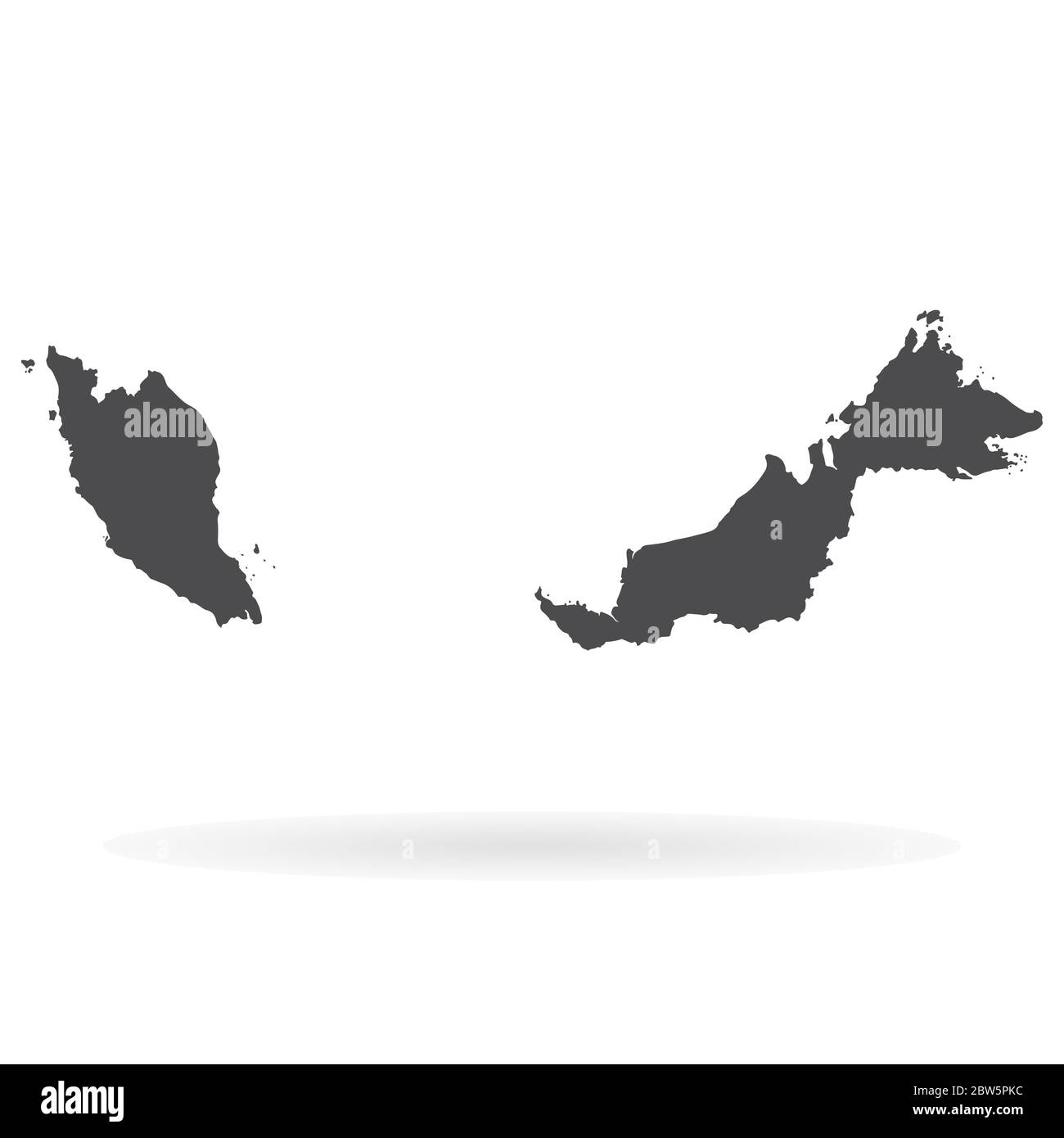 Mappa vettoriale Malesia. Illustrazione vettoriale isolata. Nero su sfondo bianco. Illustrazione EPS 10. Illustrazione Vettoriale