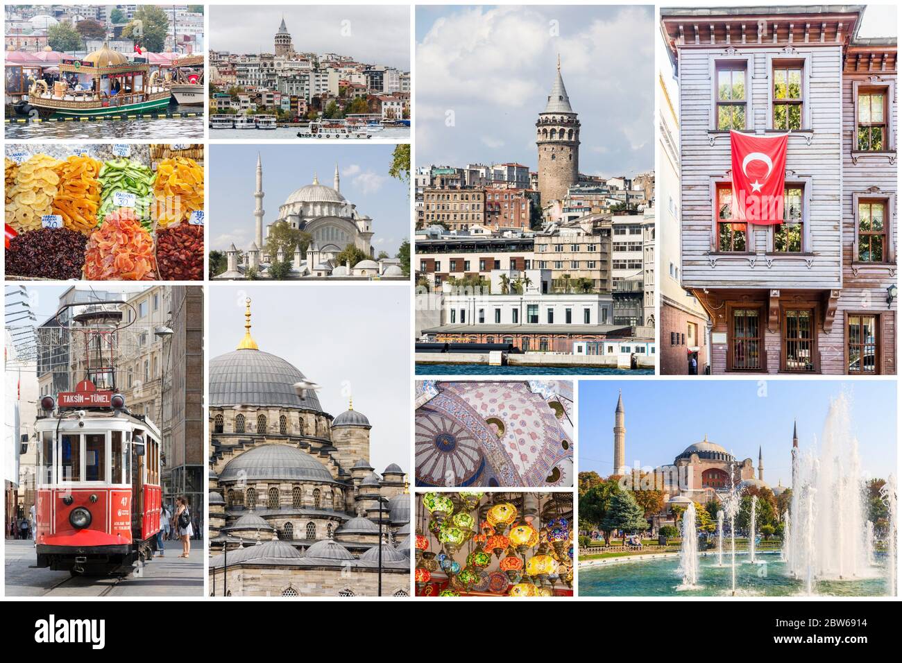 Collage di foto di viaggio di Istanbul, Turchia Foto Stock