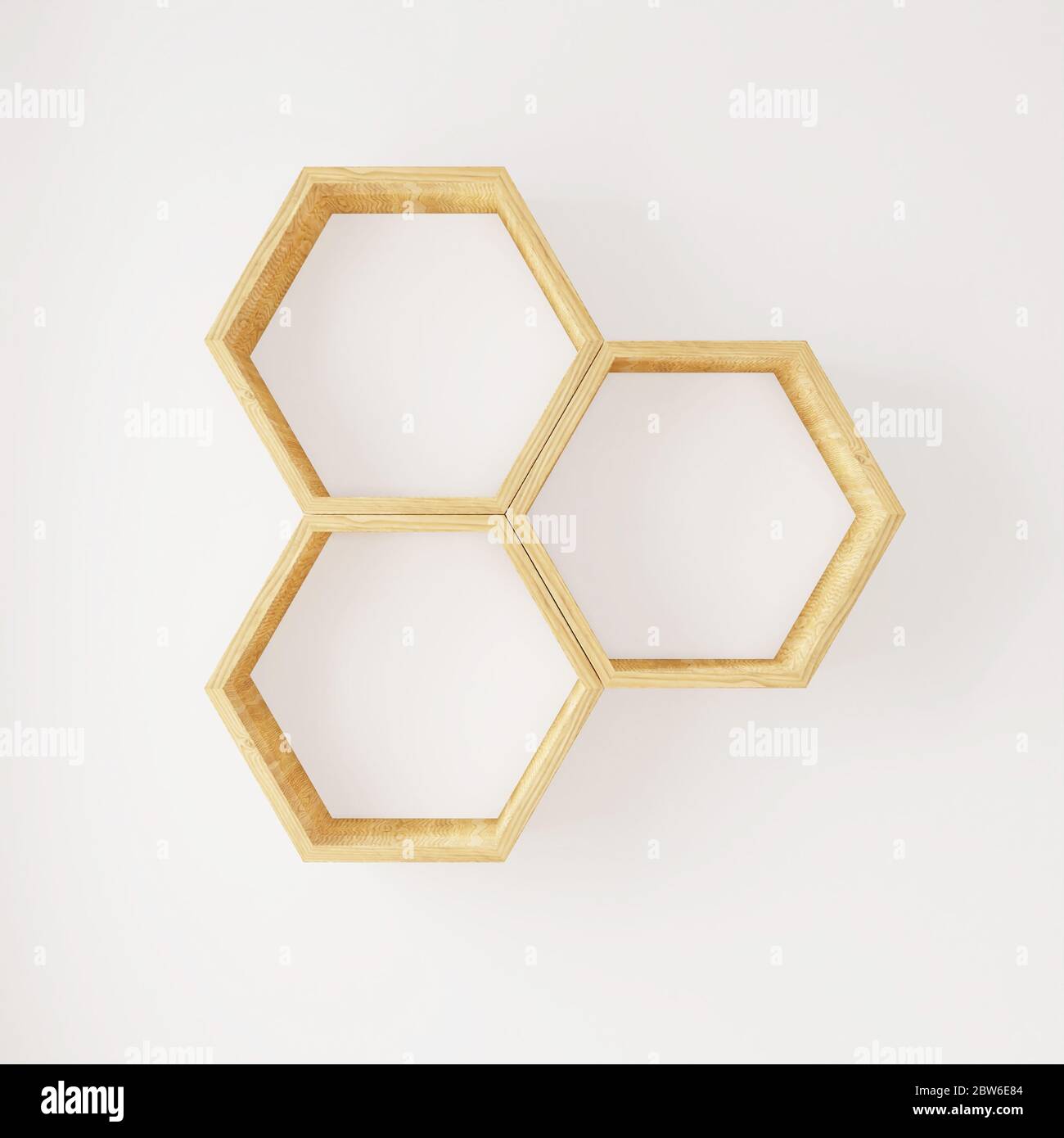 Scaffali Hexegon per spazio per la copia o per la simulazione Foto Stock