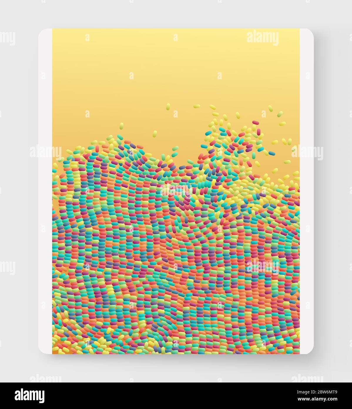 Matrice irregolare o matrice di ovali casuali. Sfondo sfragato in piccoli frammenti. Illustrazione del vettore di movimento. Illustrazione Vettoriale