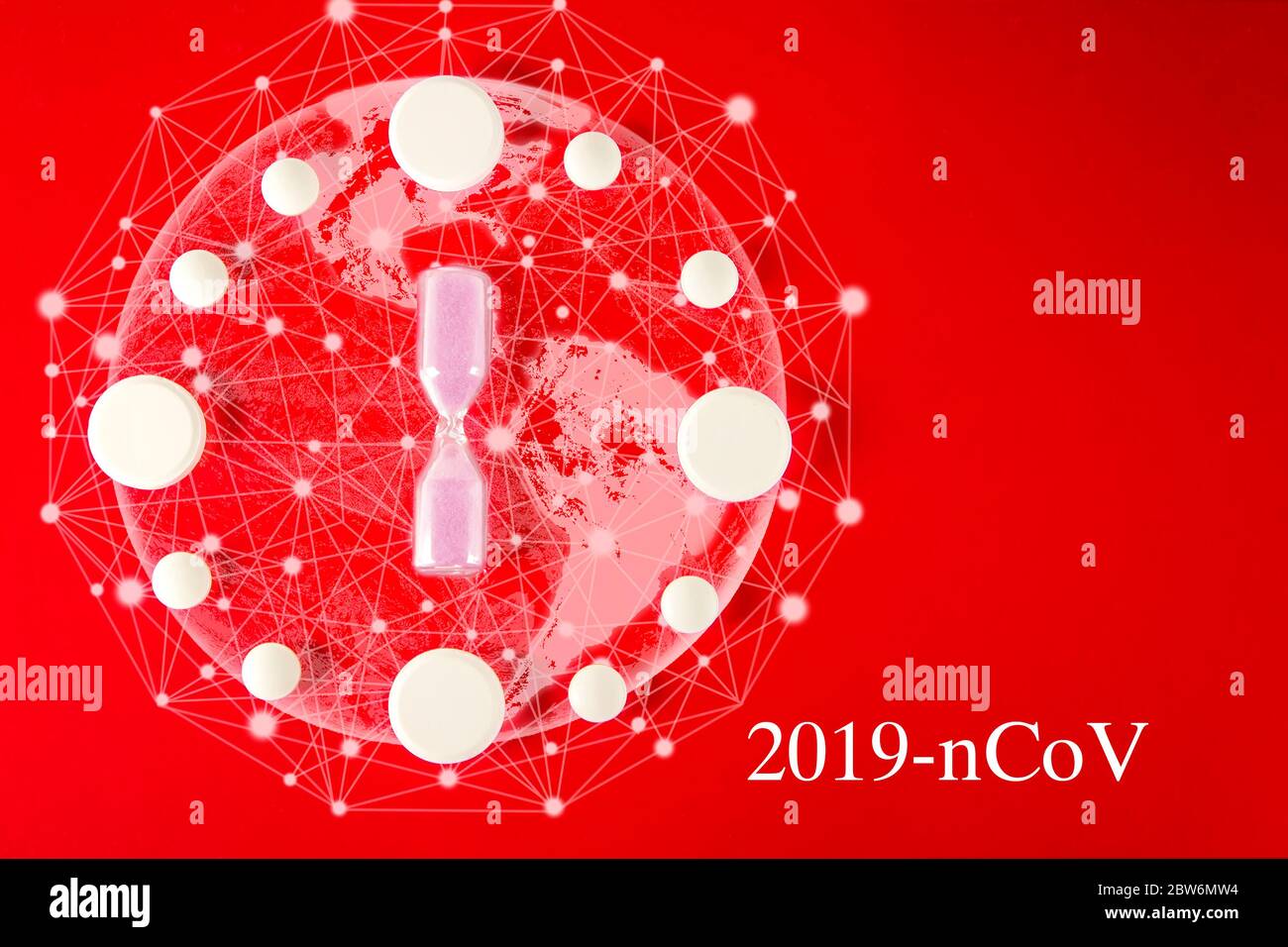 Mappa del mondo Coronavirus Covid-19 , Paesi con Covid-19, Mappa Covid 19. Malattia del coronavirus 2019 situazione aggiornare mondiale diffusione del coronavirus. Orologio Foto Stock