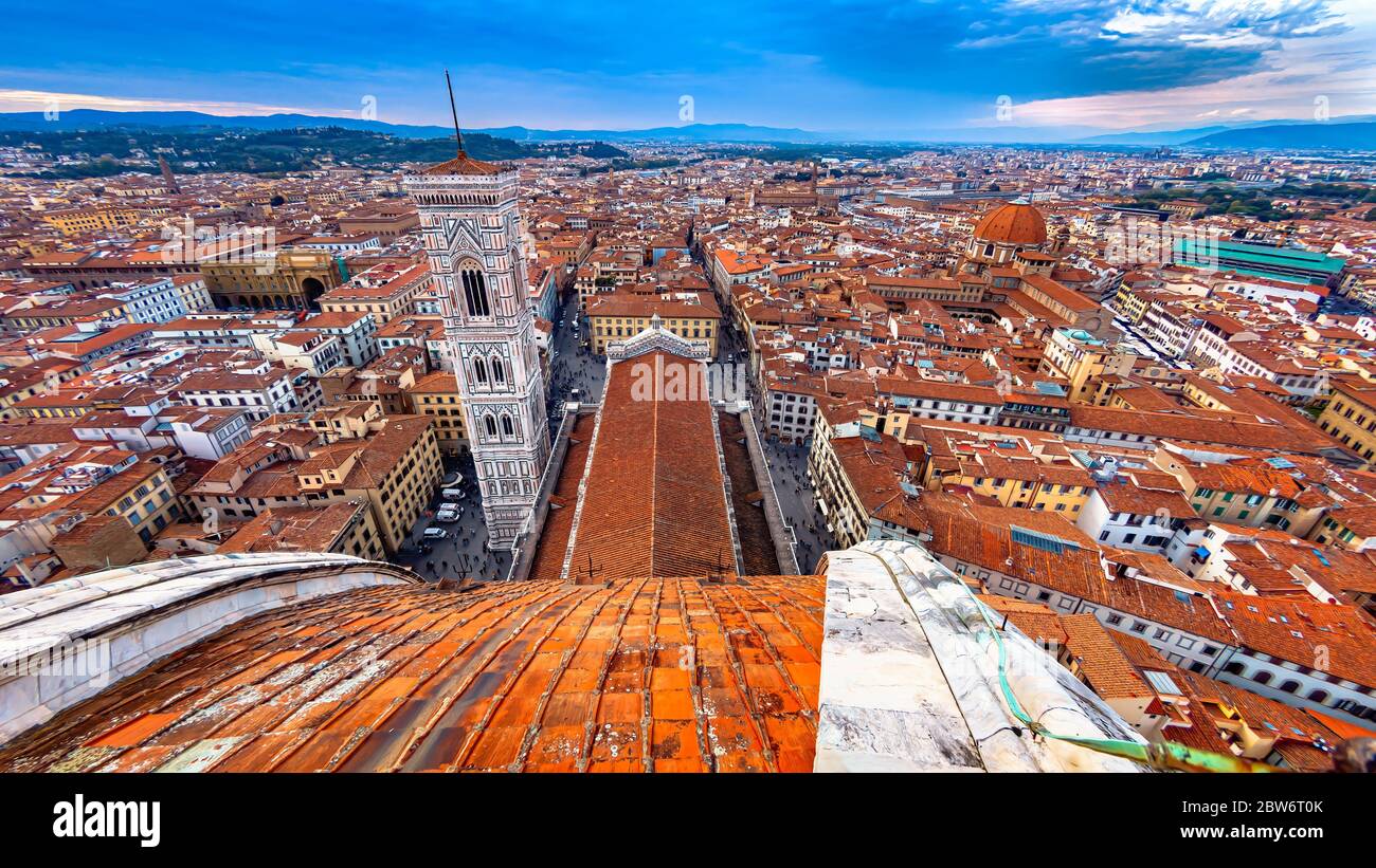 Panorama di Firenze dall'alto: Toscana, Italia Foto Stock