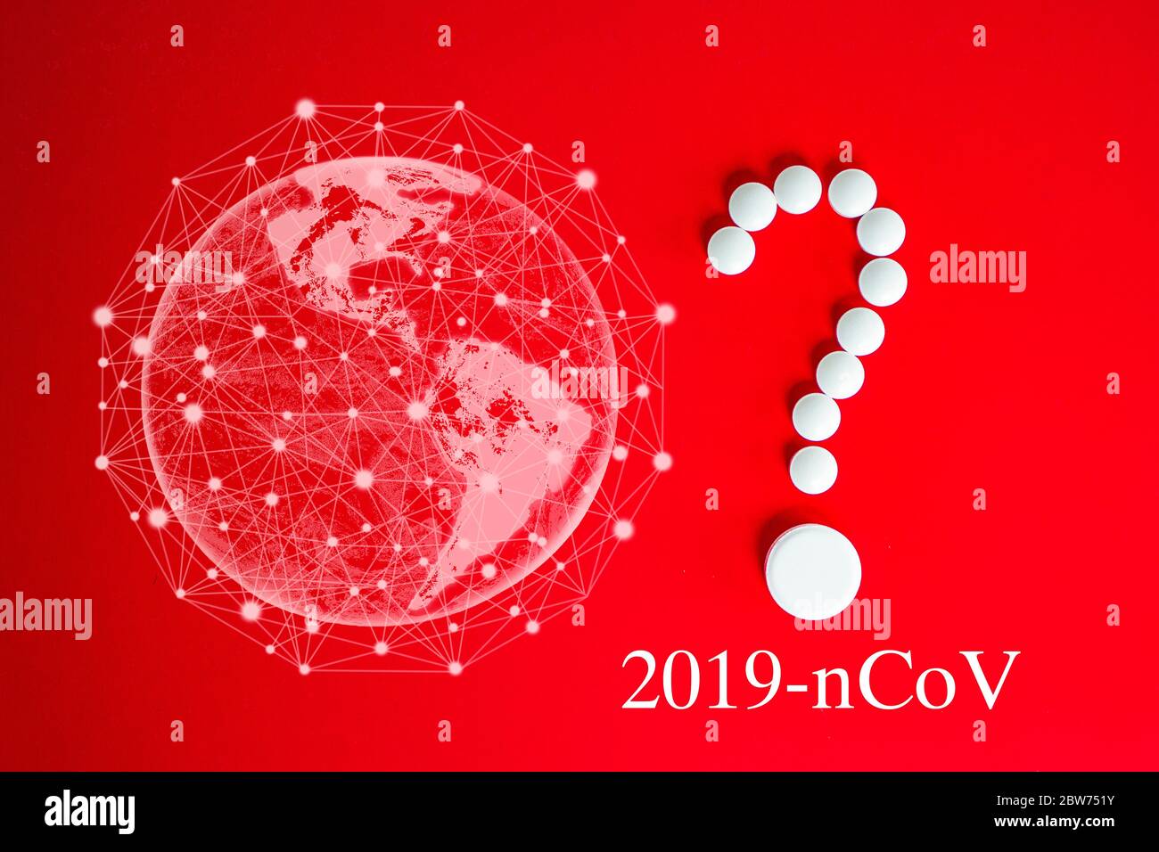 Coronavirus 2019-nCov nuovo concetto di coronavirus resposible per l'epidemia di influenza asiatica e coronavirus influenza come pericolosi casi di ceppo influenzale pandemico. Foto Stock