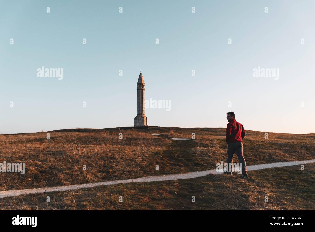 Località turistica in Francia, colline de Sion, Lorena al tramonto Foto Stock