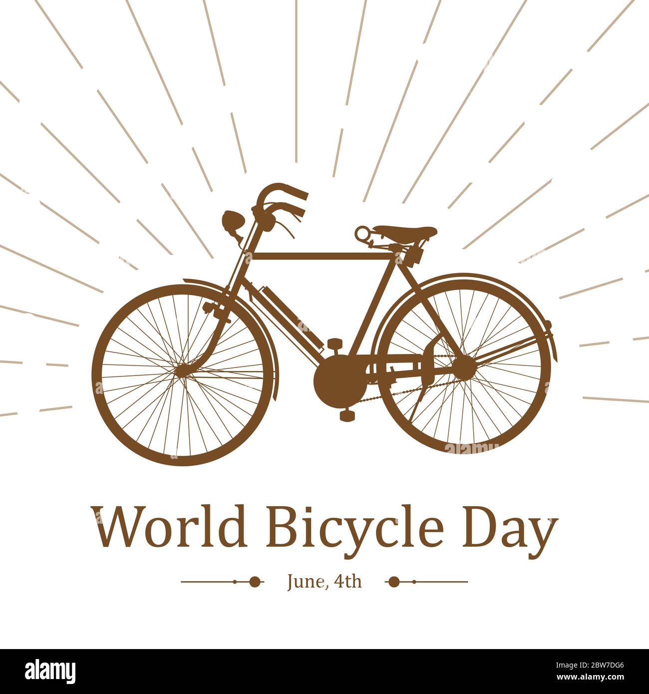Modello vettore World bike Day. Design per striscioni, biglietti d'auguri o stampa vettoriale Illustrazione Vettoriale