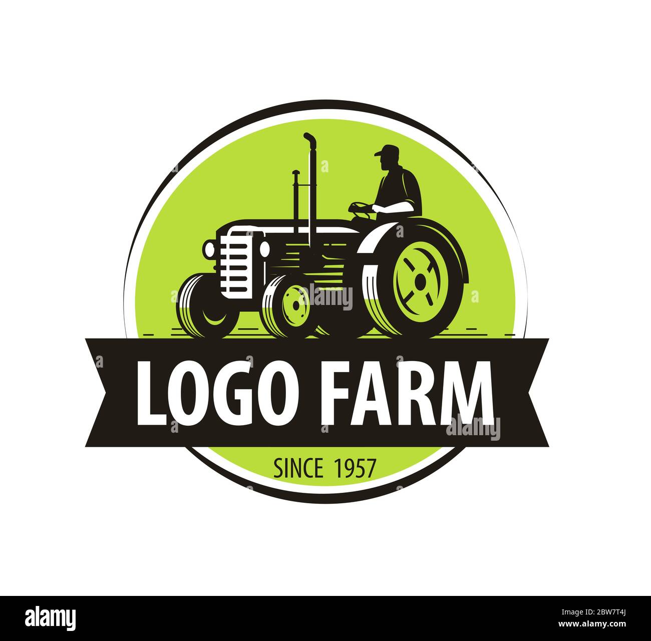Logo del trattore agricolo. Agricoltura, illustrazione vettoriale di agricoltura Illustrazione Vettoriale
