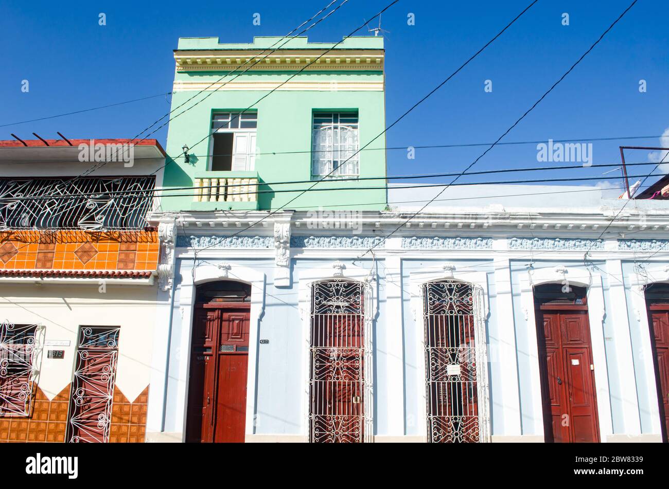 Cienfuegos case tipiche architettura Foto Stock