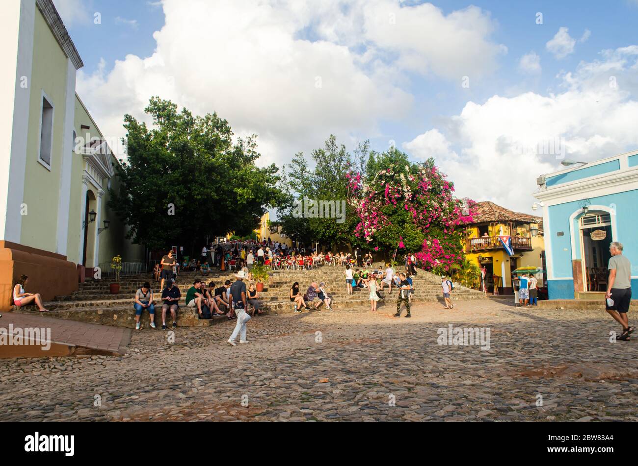 Plaza Mayor in Trinidad, Cuba Foto Stock