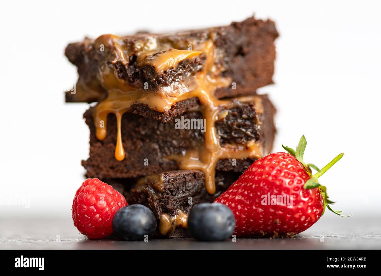 Salate brownie al caramello. Foto Stock