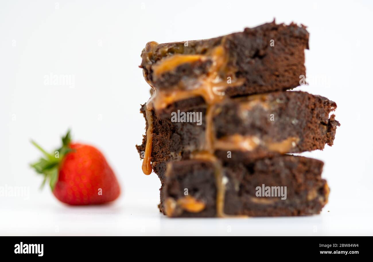 Salate brownie al caramello. Foto Stock