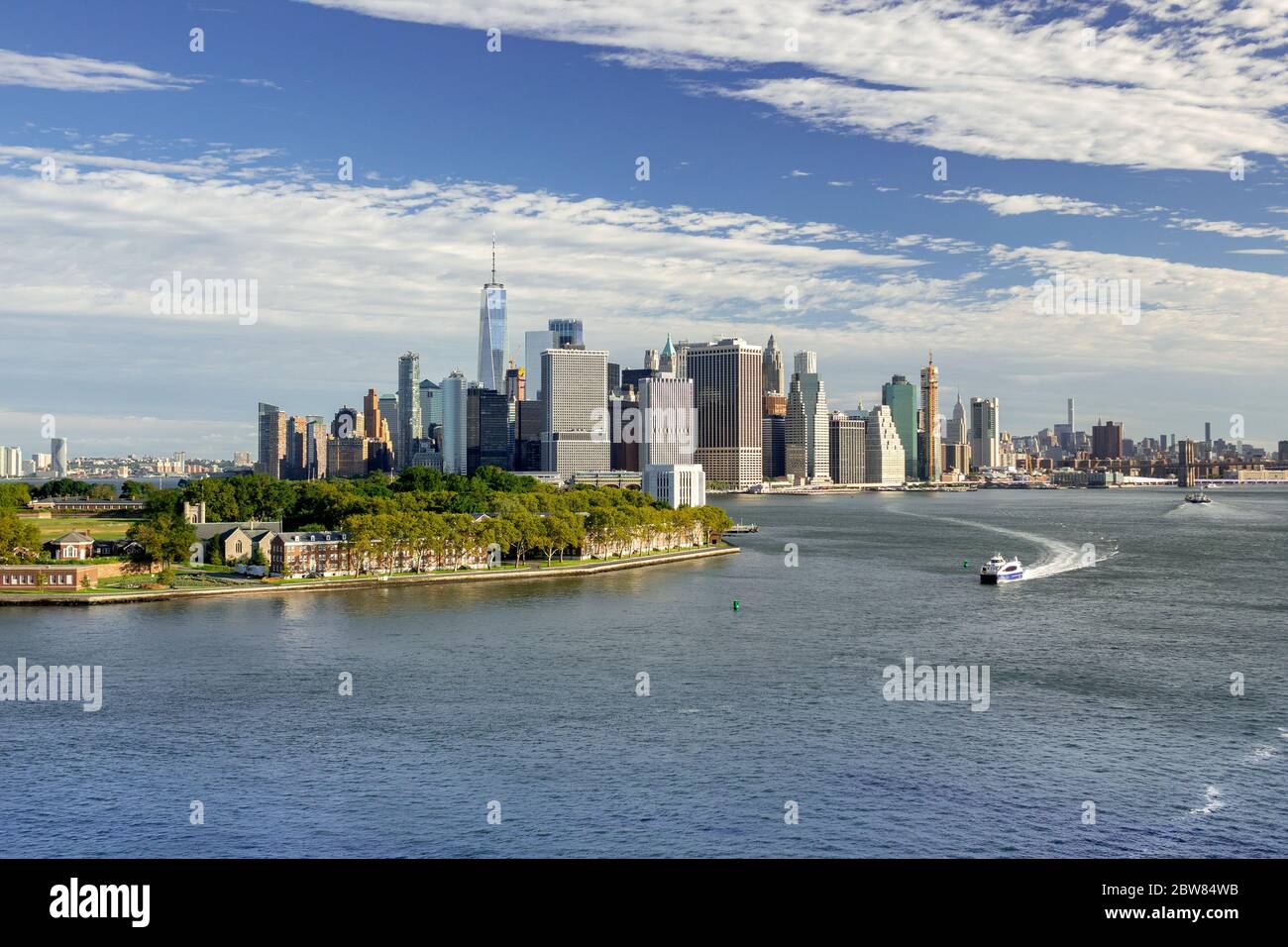 New York Manhattan Skyline da Brooklyn NY Foto Stock