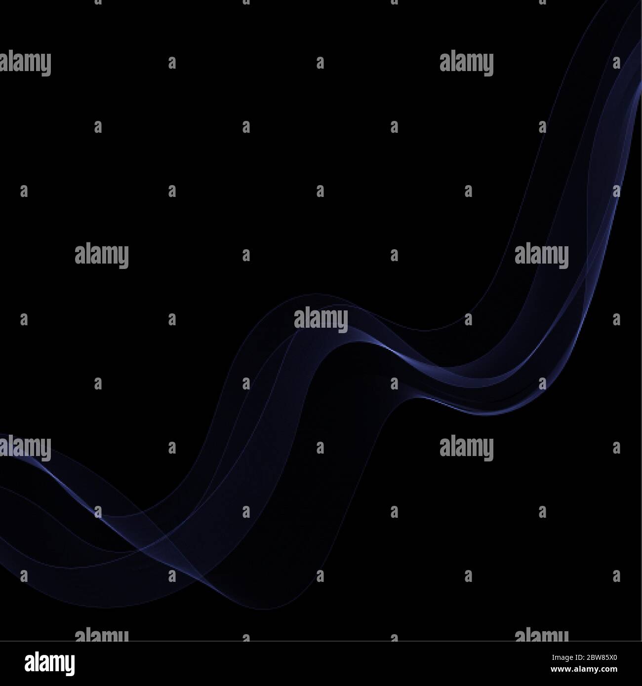 onda al neon blu. linee astratte vettoriali. modello per la pubblicità Illustrazione Vettoriale