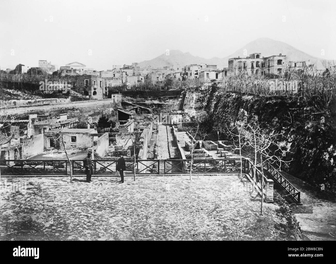 Ercolano un'antica città romana distrutta da flussi piroclastici vulcanici nel 79 d.C. Gli scavi . 17 marzo 1927 Foto Stock