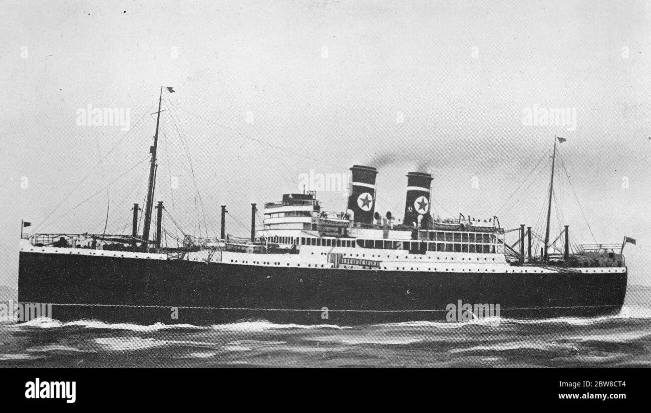 TSS Avelona , linea Blue Star. 23 dicembre 1927 Foto Stock