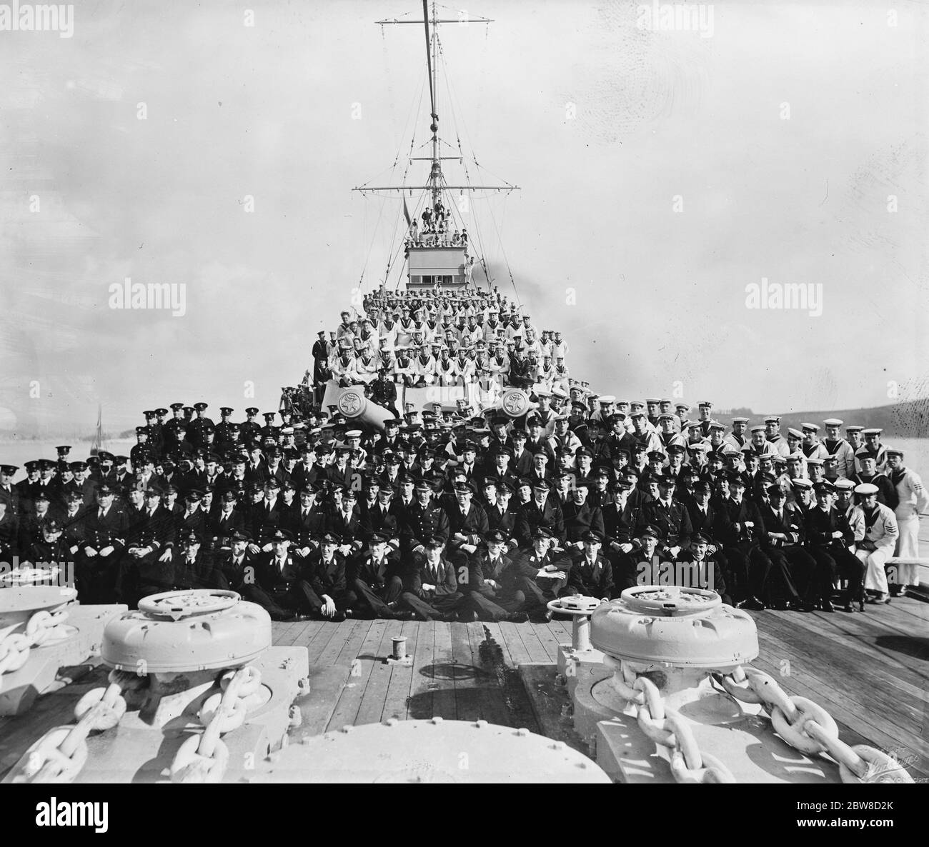 Nave della compagnia di HMS Berwick a County class incrociatore pesante 3 marzo 1928 Foto Stock