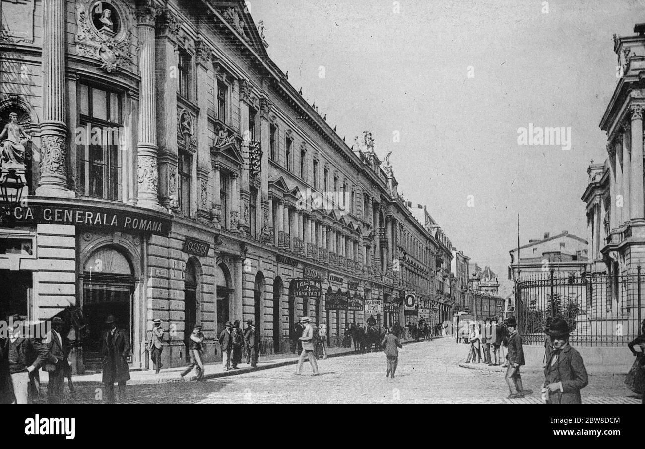 Il principale passaggio di affari . Bucarest . 10 maggio 1928 Foto Stock