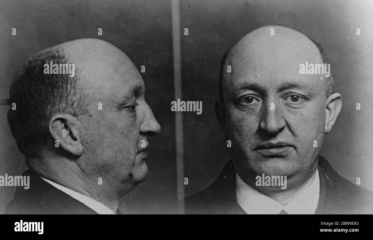 Francesco Lorang . Un ritratto preso dal suo arresto . 27 gennaio 1930 Foto Stock