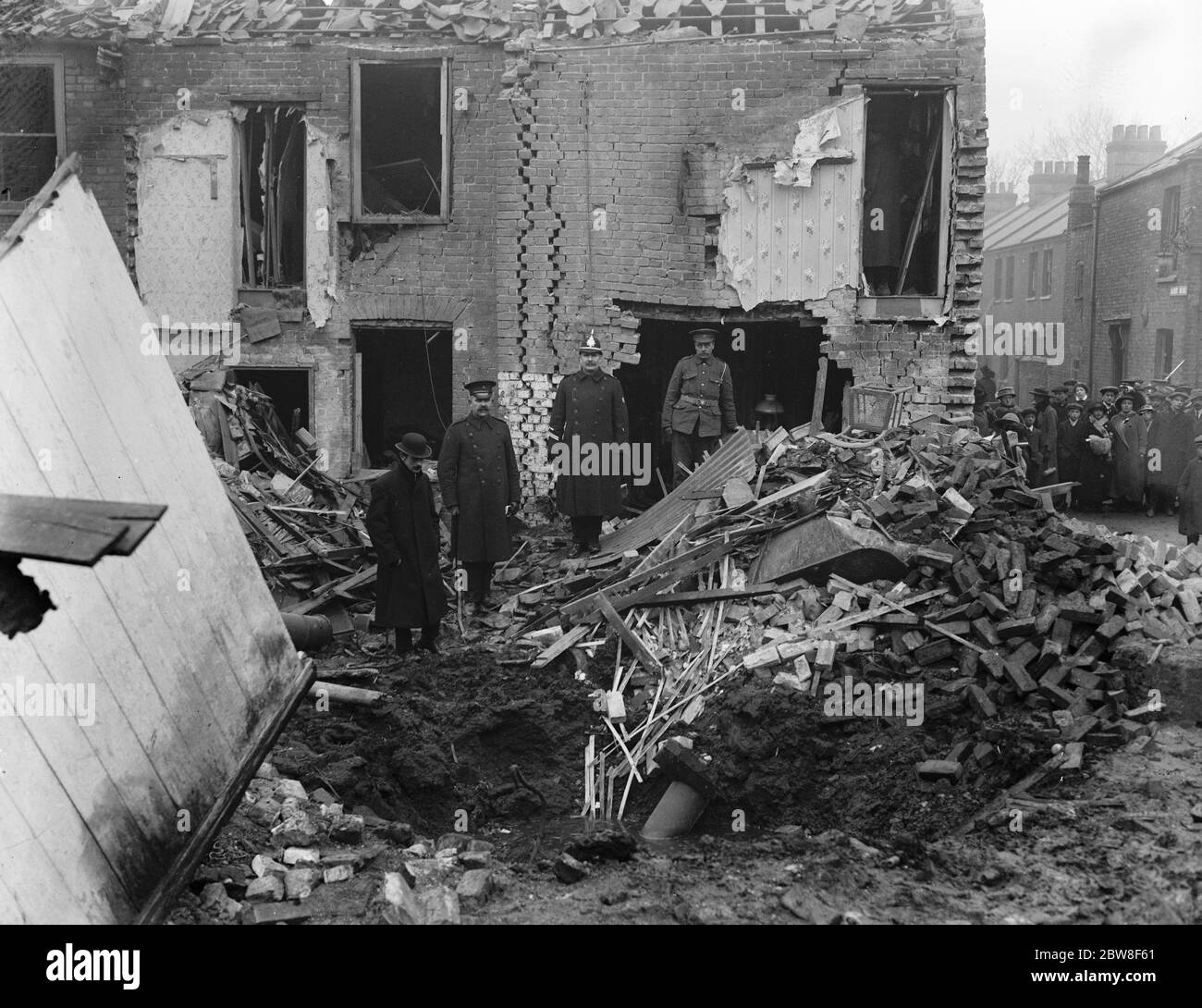 Air raid su Kings Lynn . 19 gennaio 1915 Foto Stock