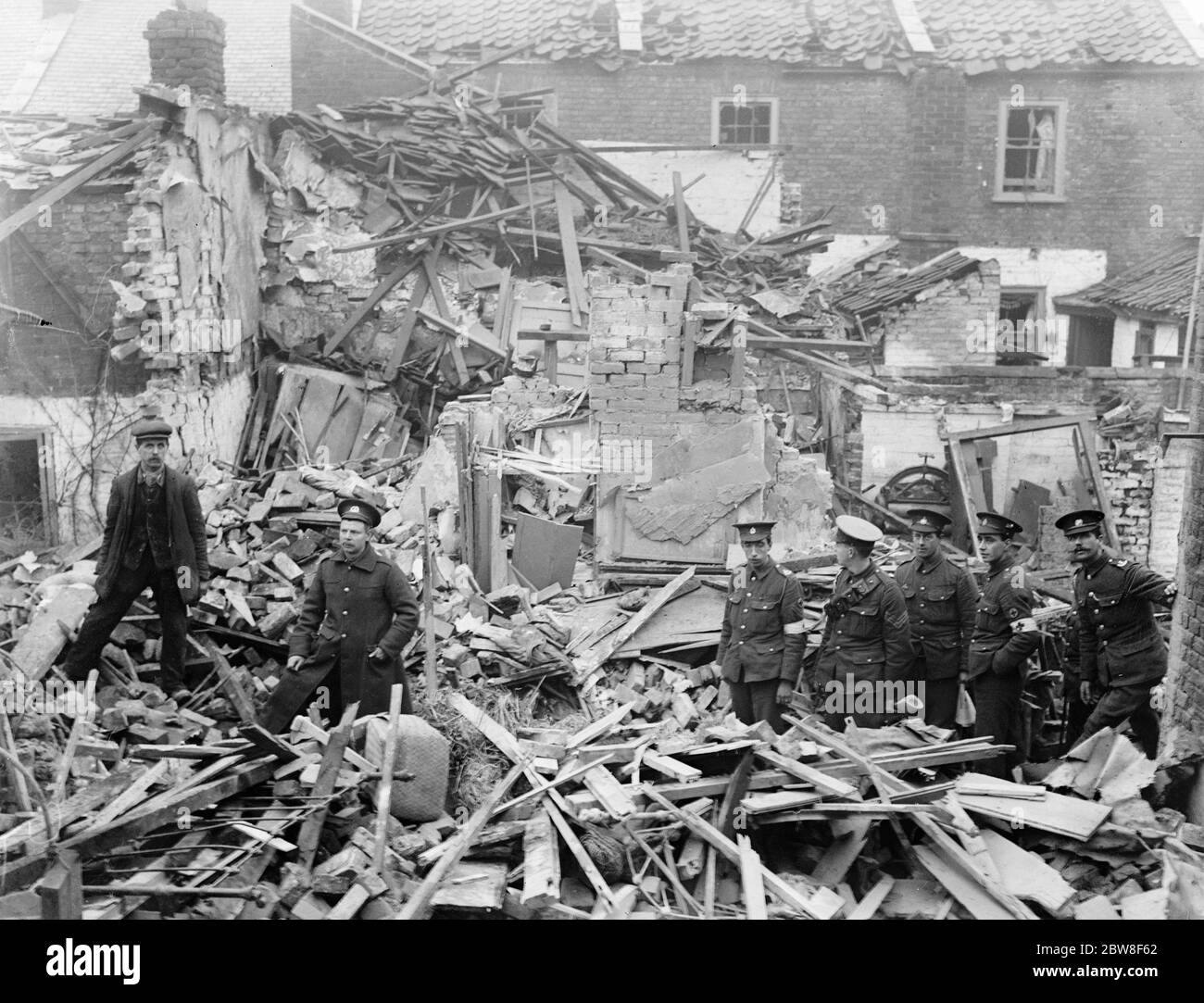Air raid su Kings Lynn . 19 gennaio 1915 Foto Stock
