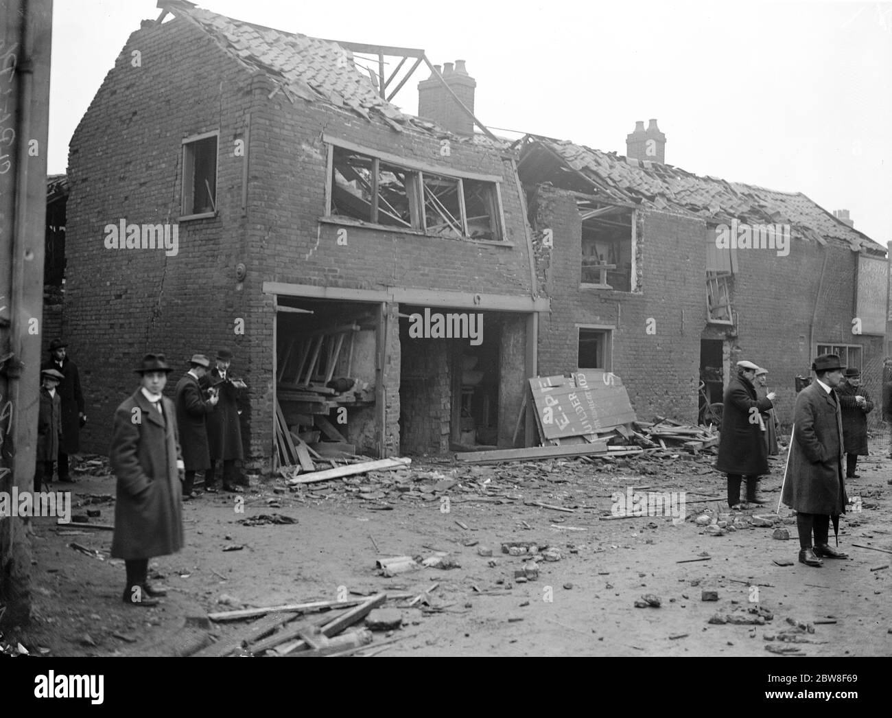 RAID aereo su Yarmouth . Casa a St Peter' s Plain , Yarmouth . 19 gennaio 1915 - le vittime furono Martha Taylor e Samuel Smith Foto Stock