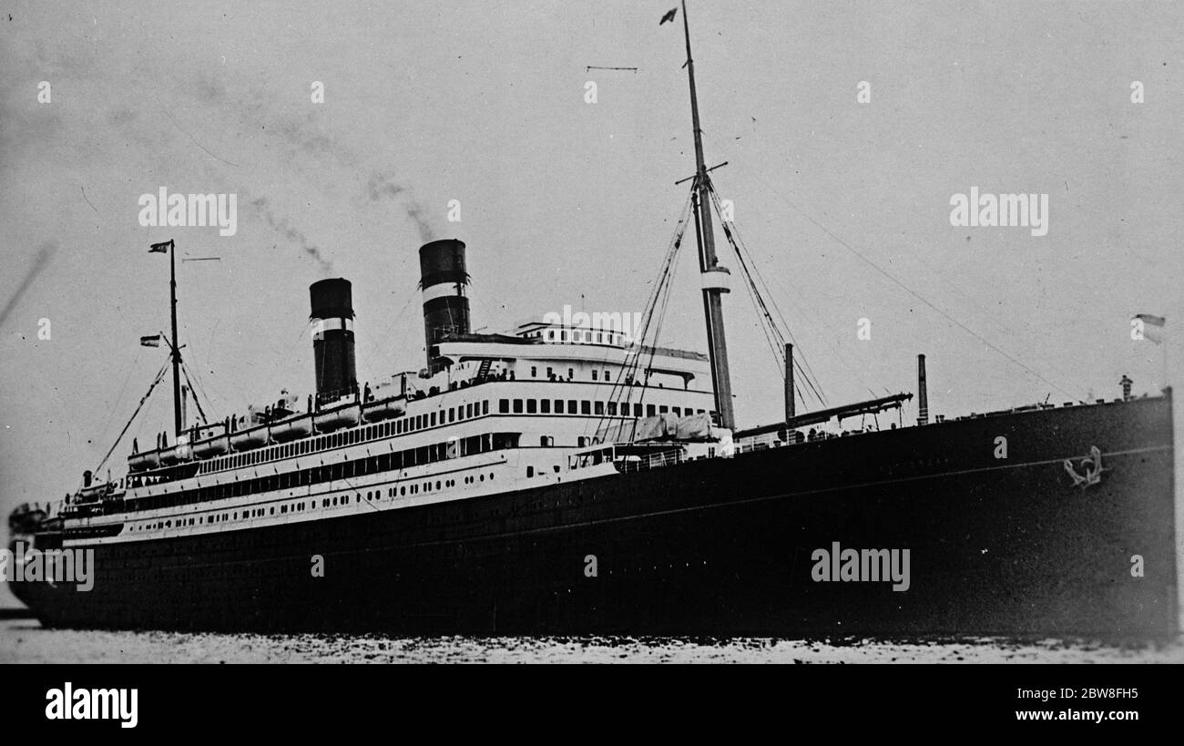 SS Rotterdam (linea Olanda America). 1 settembre 1932 Foto Stock