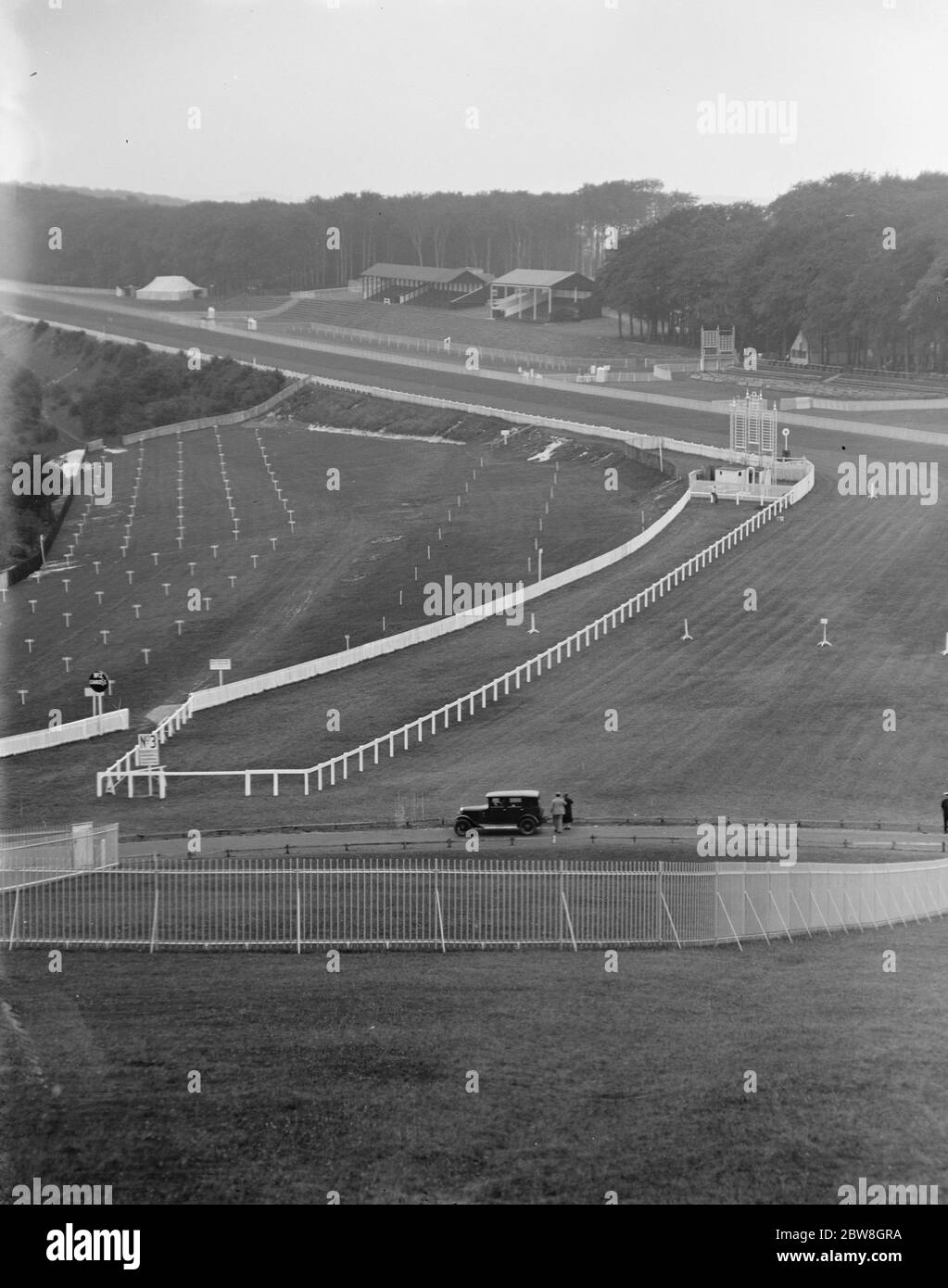 Panorama del corso di gara di Goodwood . La pista da corsa . 27 luglio 1929 Foto Stock
