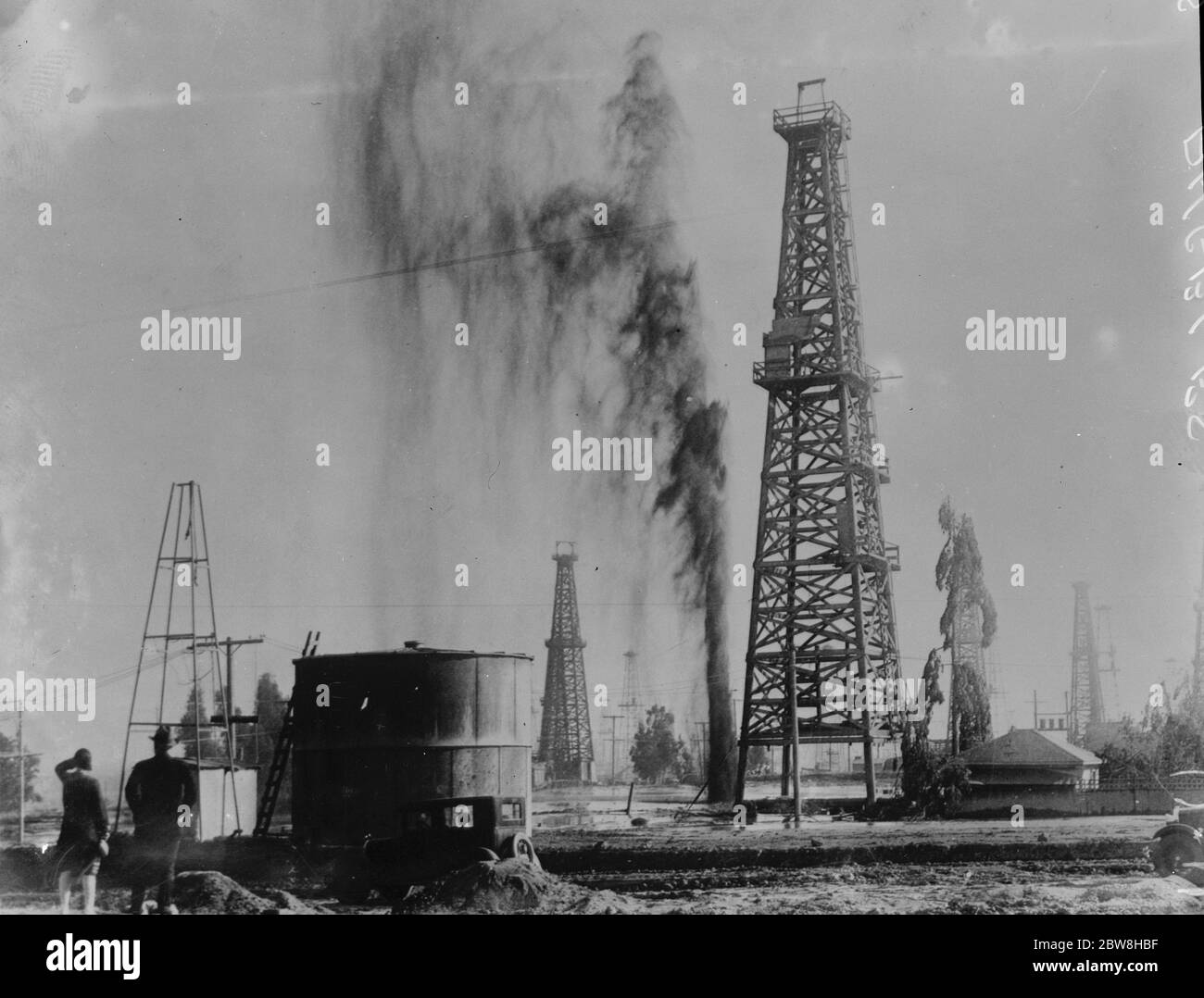 Frantoio a olio , Los Angeles , California . 1933 Foto Stock