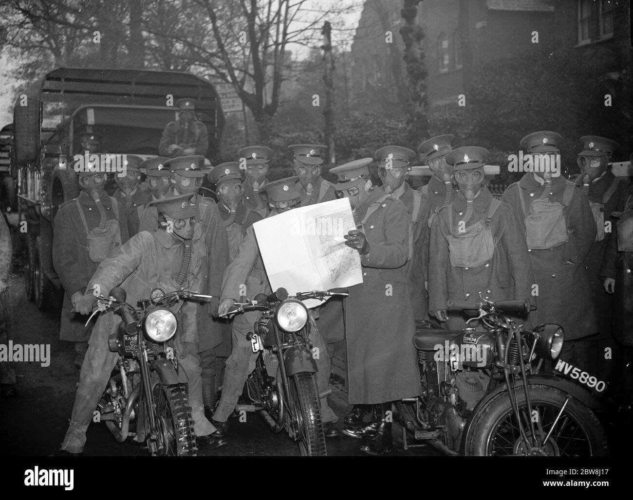 Royal Army Service Corps Riders gas . 1934 Foto Stock