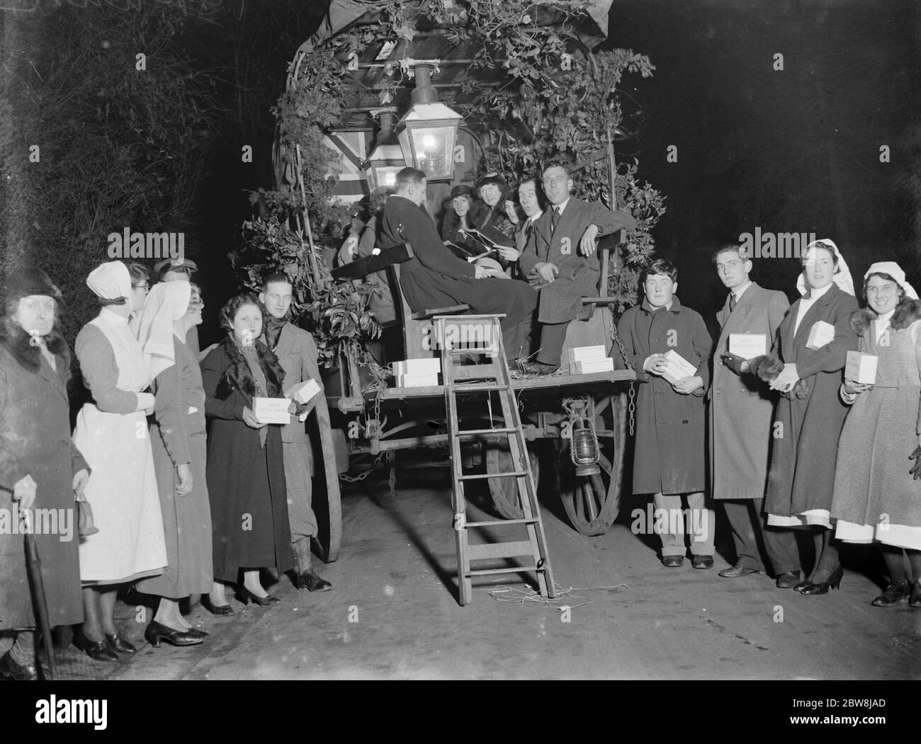 Ospedale Sidcup . Cantanti Carol . 1934 Foto Stock