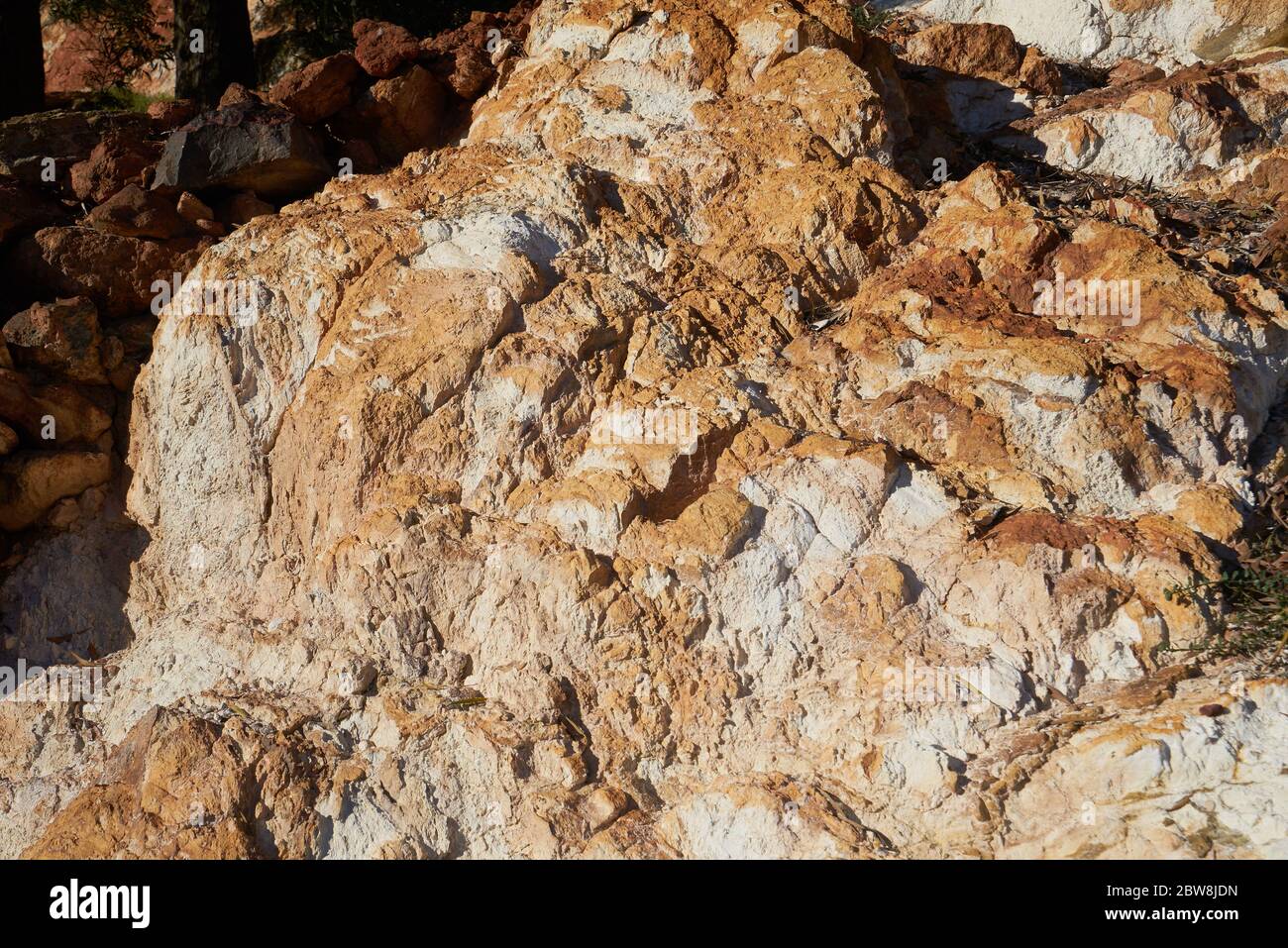 Dettagli astratti di un paesaggio di roccia rossa miniera Foto Stock