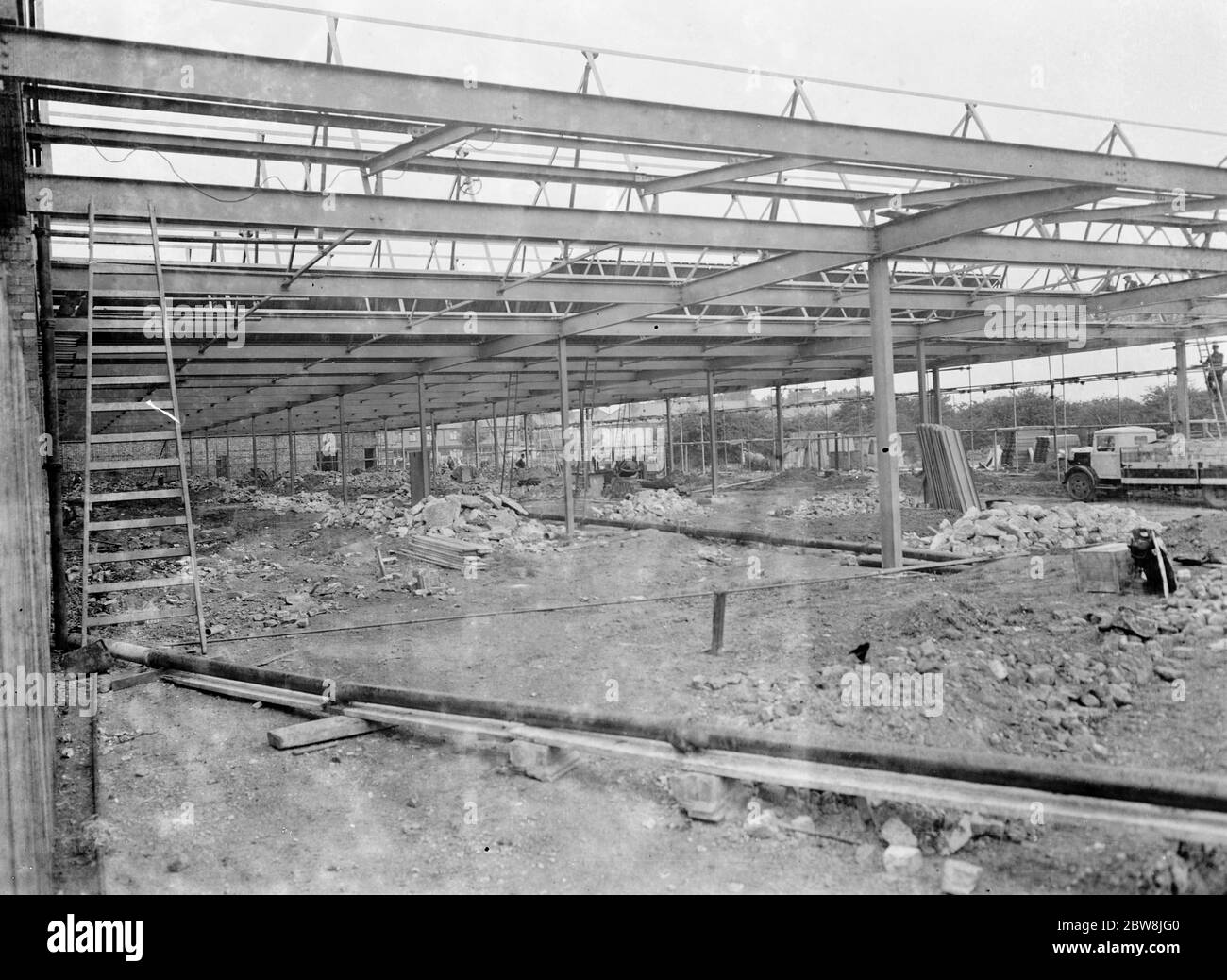 La Ascott gas, Water, Gesyers Works Ltd, a Neasden, in costruzione. 1937 Foto Stock
