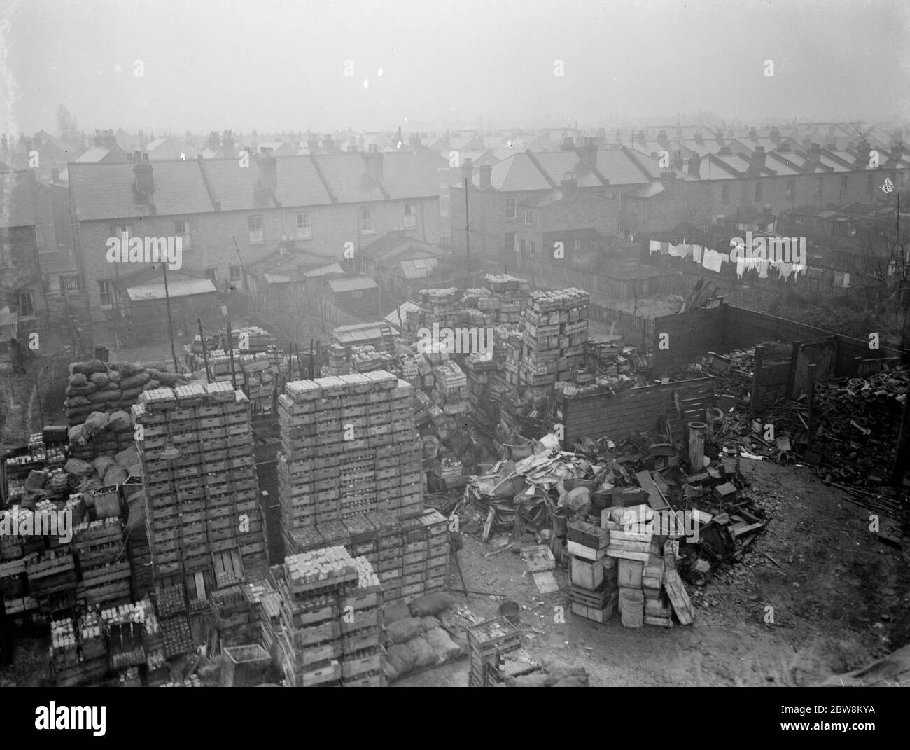 Collins fratelli impresa di costruzione . Il loro schema di ricostruzione della fabbrica locale di bottiglie . 1938 . Foto Stock