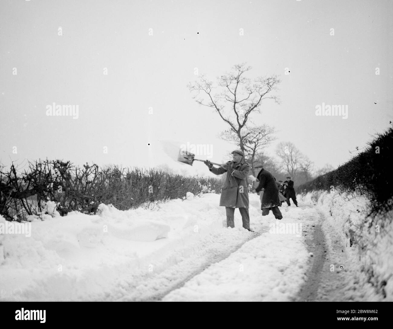 Scene di neve ( cancellazione via ) Eynsford . 1938 Foto Stock