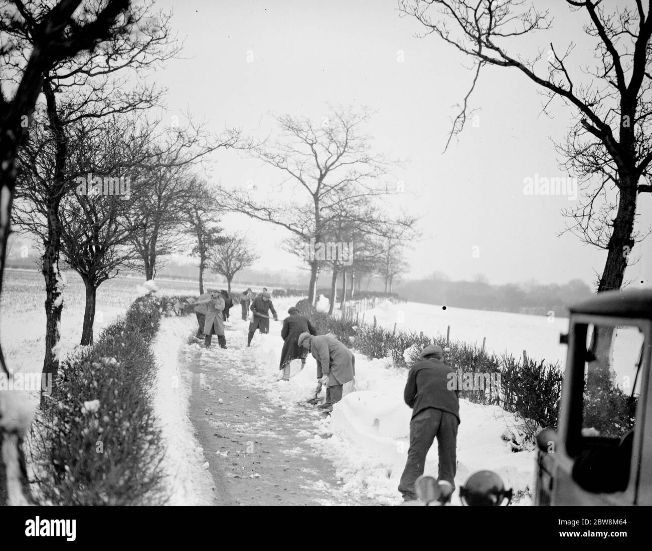 Scene di neve ( cancellazione via ) Eynsford . 1938 Foto Stock