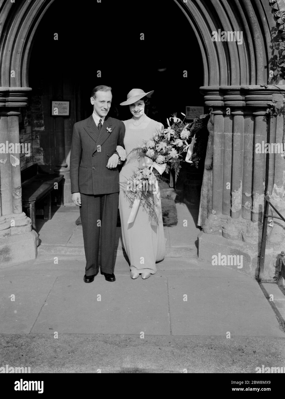 Matrimonio DI un Goss Newman e di J Lester . La coppia felice . 16 ottobre 1937. Foto Stock