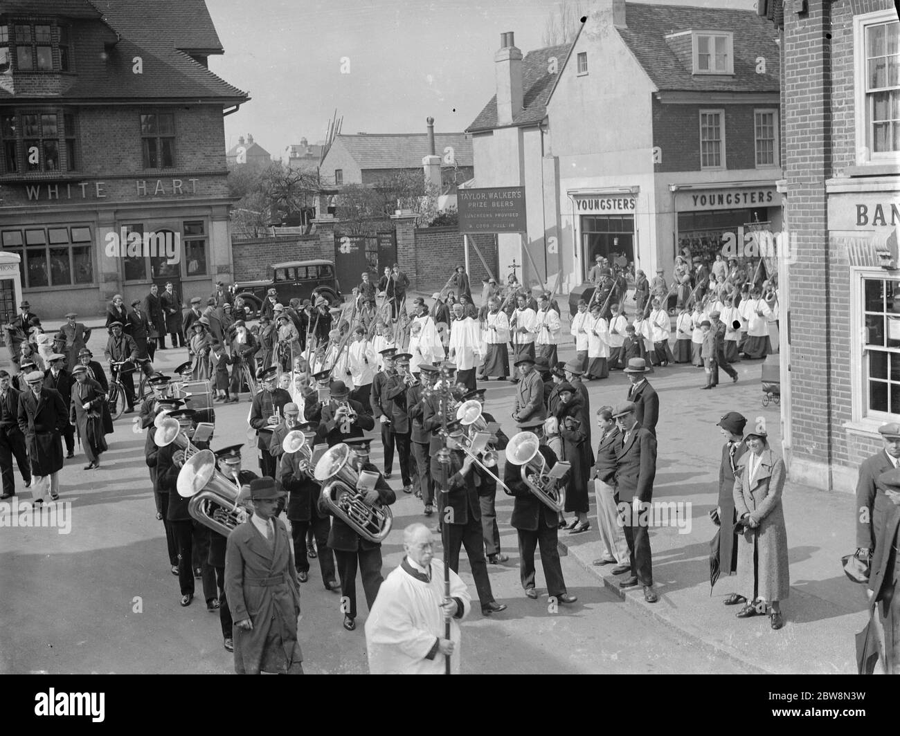 Processione della domenica delle Palme a Orpington , Kent . 1935 Foto Stock