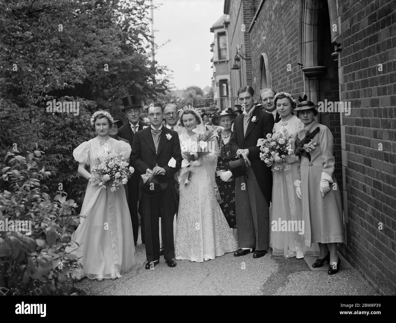 La festa di nozze di D Rudlins e Miss M Stables a Eltham . 23 aprile 1938 Foto Stock