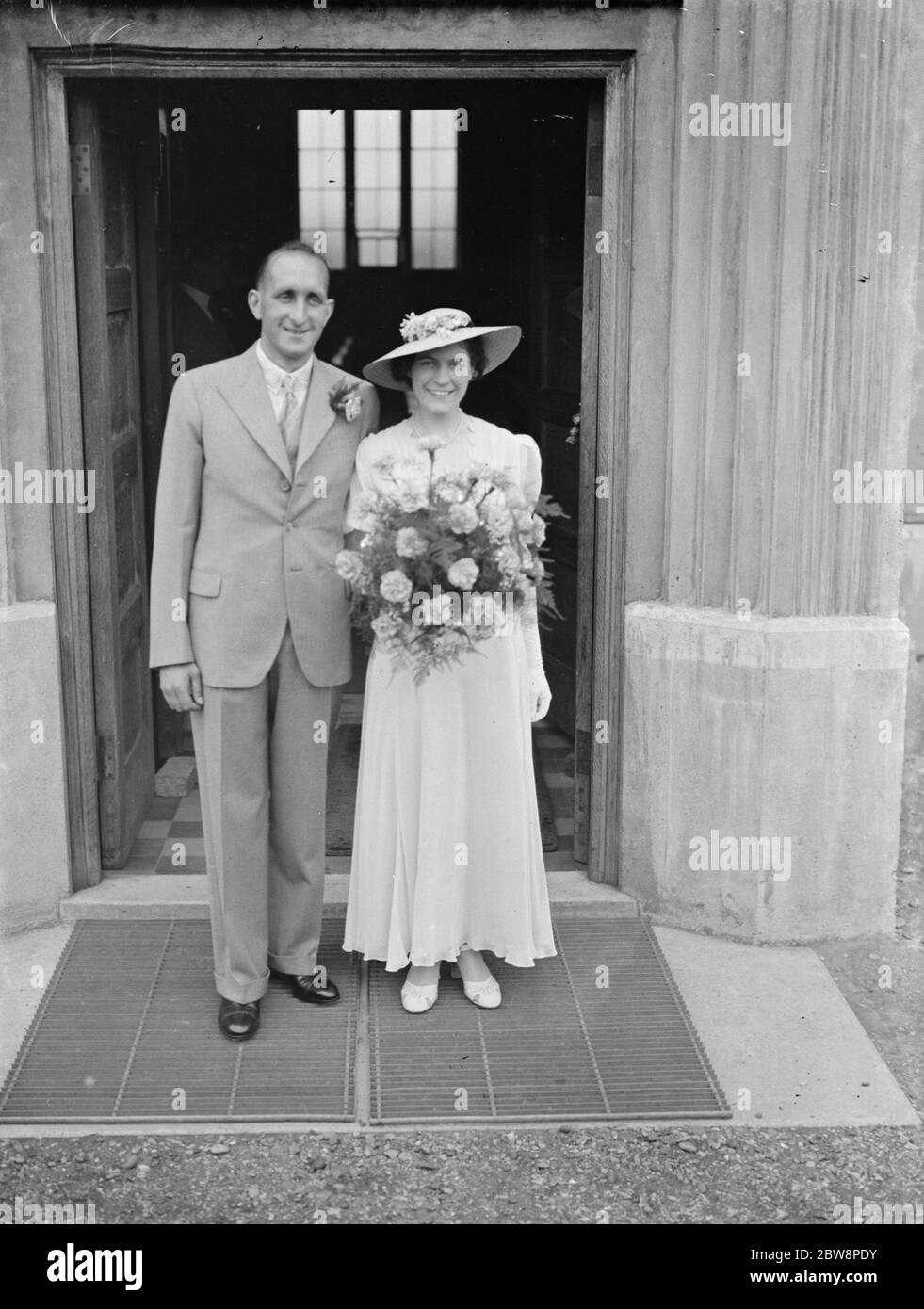 Il matrimonio di F K Minch e N e ferri . 7 agosto 1938 Foto Stock