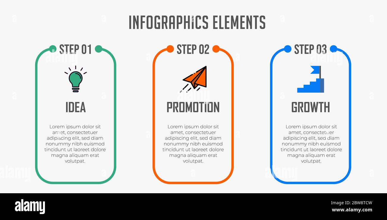 Illustrazione Di Modern Business infografica colorata con titolo, elementi, creatività, forme - vettore Illustrazione Vettoriale