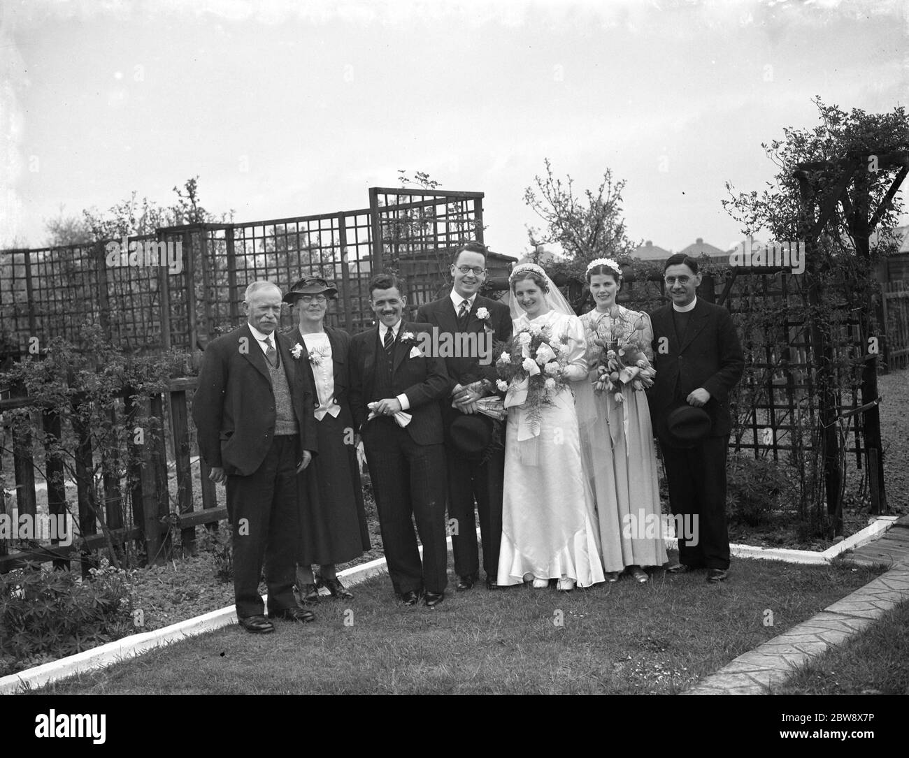 Il gruppo di nozze di McMahon e J. 23 aprile 1938 Foto Stock