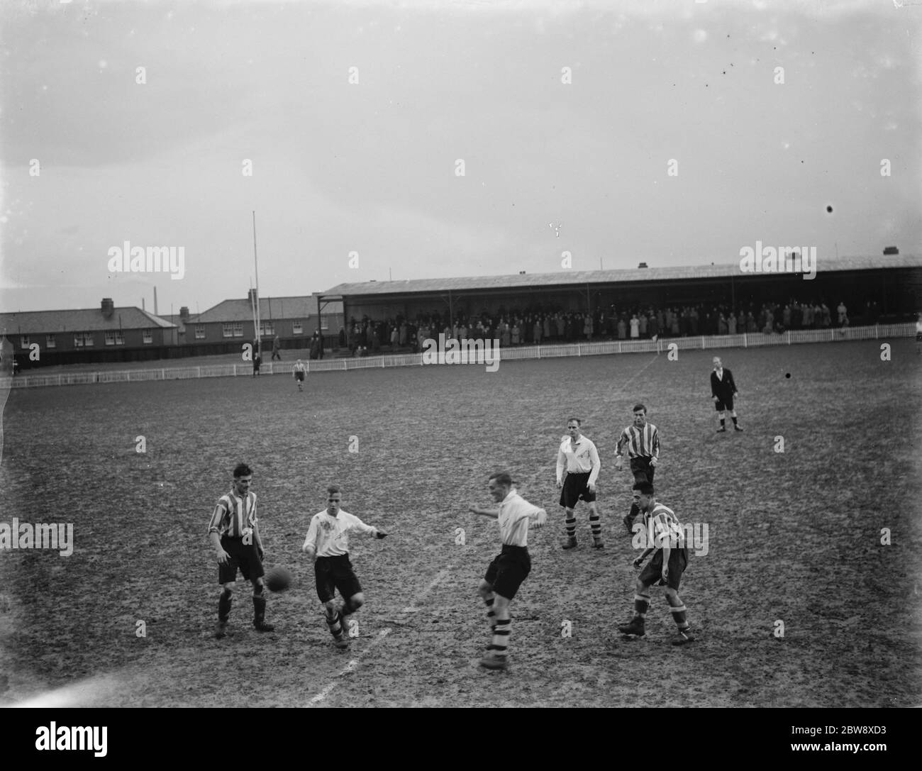 Preston North End Football Club in azione . 1937 Foto Stock