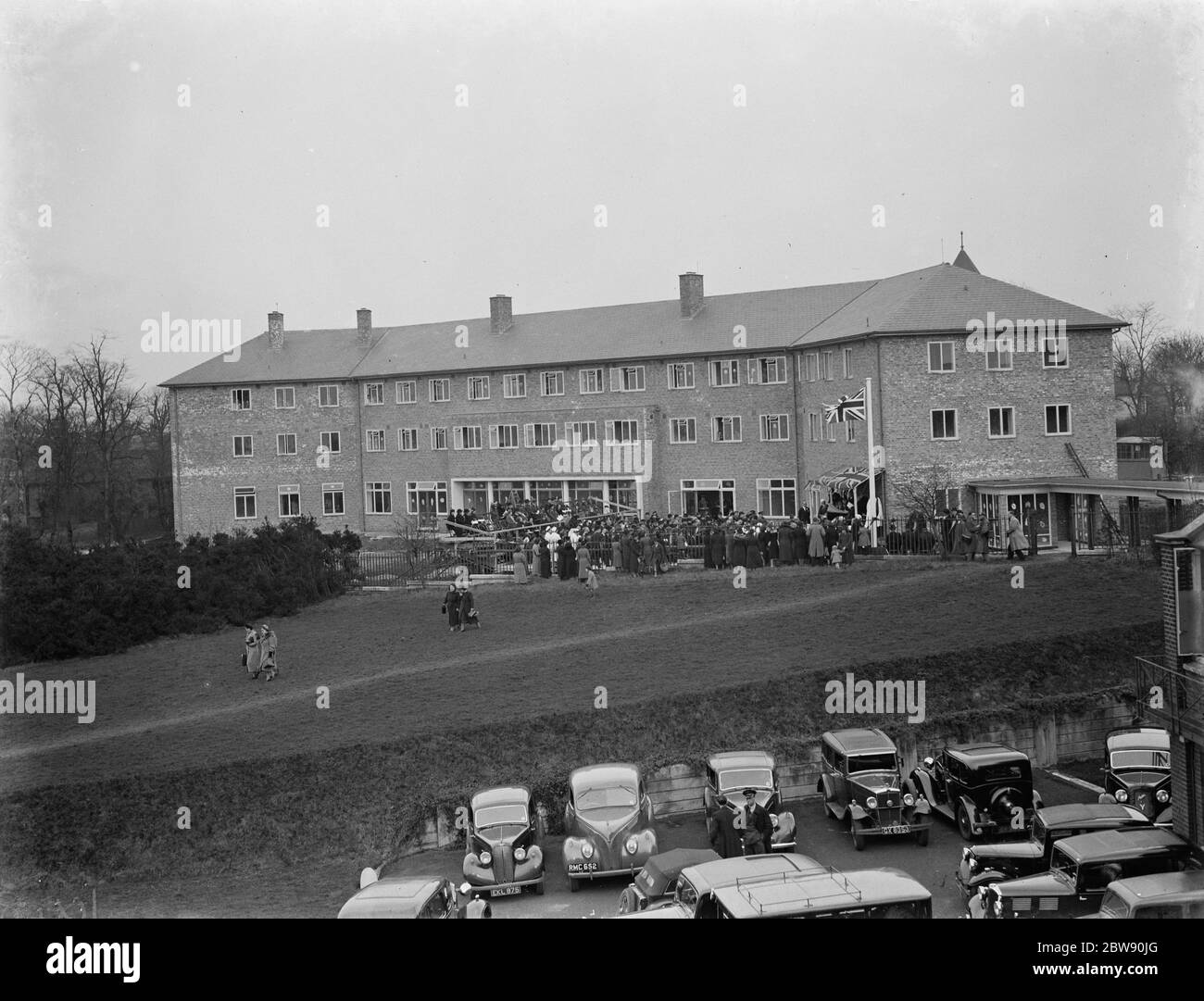 Le nuove case di cura del Memorial Hospital di Shooters Hill , Londra , dove Sir Kingsley Wood sta gettando le fondamenta . 1939 Foto Stock