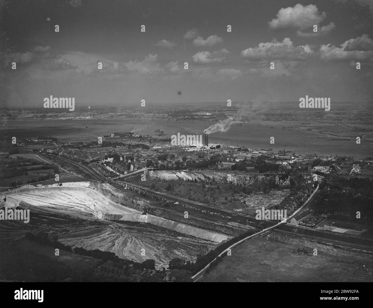 Una vista aerea della pietra nel Kent . 1939 . Foto Stock