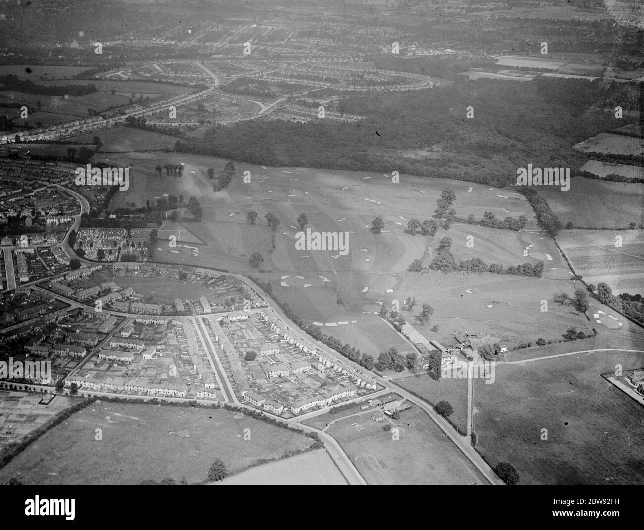 Una veduta aerea del Golf Club di Chislehurst in Kent . 1939 . Foto Stock