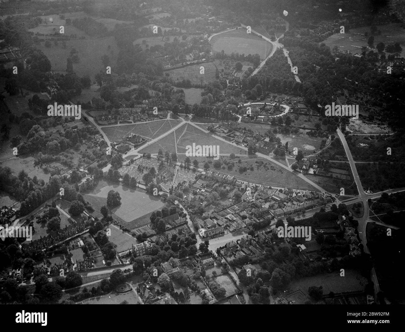 Una vista aerea di Chislehurst Common in Kent . 1939 . Foto Stock